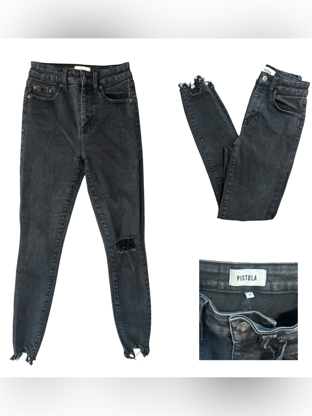 Pistola Black Distressed Skinny Jean